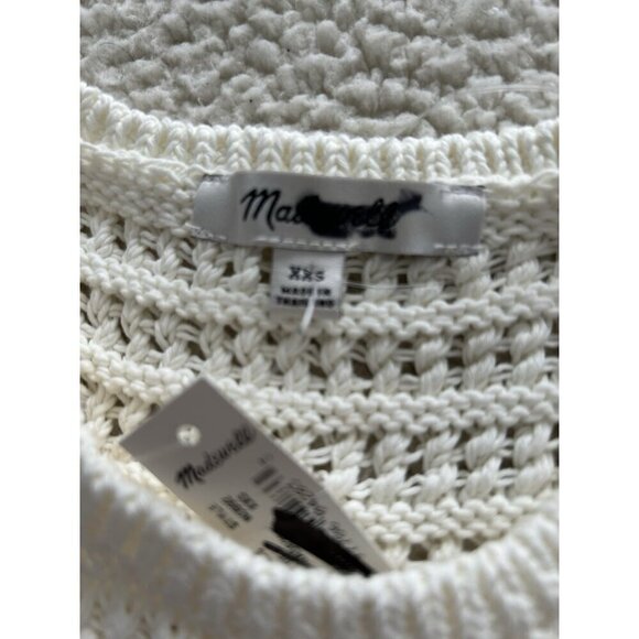 Madewell Crochet Tank Top Knit Crewneck Sweater Boho Ivory Racerback NO992 XXS - Picture 7 of 10